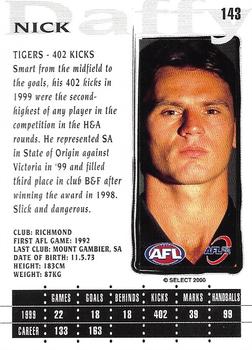 2000 Select AFL Millennium #143 Nick Daffy Back